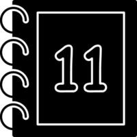 Solid Eleven Solid Number Design vector