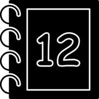 Solid Twelve Number Flat vector