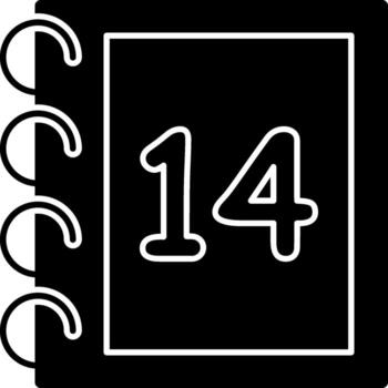 sólido catorce plano contar gráfico vector