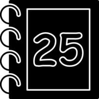 Solid Twenty Five Count Icon vector