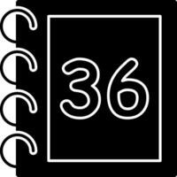 Solid Thirty Six Bold Icon Flat vector