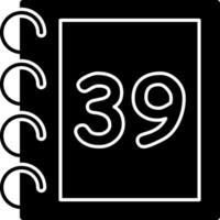 Solid Thirty Nine Number Flat vector