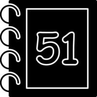 Solid Fifty One Number Flat vector
