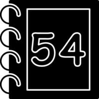 Solid Fifty Four Numeric Icon vector