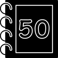 Solid Fifty Bold Flat Number Icon vector