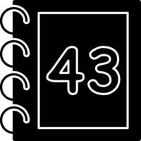 Solid Forty Three Bold Number vector