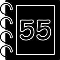 Solid Fifty Five Flat Number Design vector