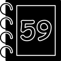 Solid Fifty Nine Flat Number vector