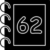 Solid Sixty Two Solid Number Art vector