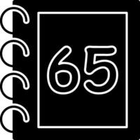 Solid Sixty Five Flat Number Artwork vector