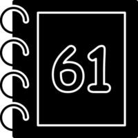 Solid Sixty One Numeric Flat Icon vector