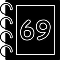 Solid Sixty Nine Number Icon Flat vector