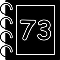Solid Seventy Three Bold Number vector