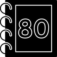 Solid Eighty Bold Solid Number Design vector