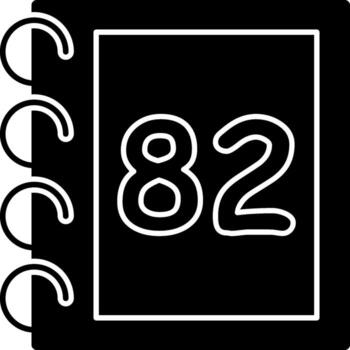 sólido ochenta dos plano gráfico icono vector