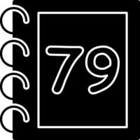 Solid Seventy Nine Flat Number vector