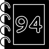 Solid Ninty Four Solid Bold Number Design vector