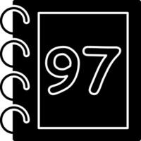 Solid Ninty Seven Flat Count Number vector