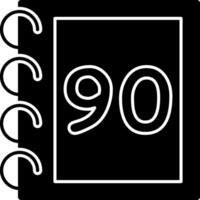 Solid Ninty Flat Solid Number Design vector