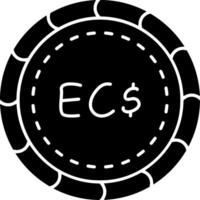 Caribbean coin solid currency icon vector