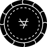 Yen coin solid Japanese currency symbol vector