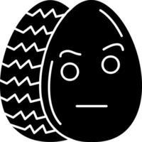 Eyebrows Raised Easter Egg Emoji Solid Icon vector