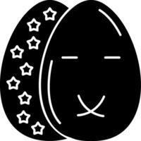 Muted Face Easter Egg Emoji Solid Expression vector