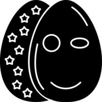 Flirty Wink Easter Egg Emoji Solid vector