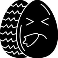 Sneezing Face Easter Egg Emoji Solid Design vector