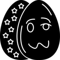 Drunk Face Easter Egg Emoji Solid Graphic vector