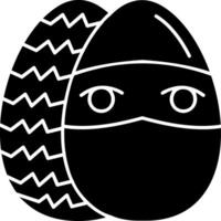 Ninja Face Easter Egg Emoji Solid Character vector