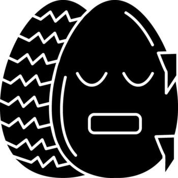 frío cara Pascua de Resurrección huevo emoji sólido vector