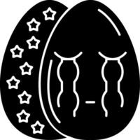 Loudly Crying Easter Egg Emoji Solid Expression vector