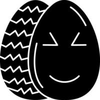 Cute Expression Easter Egg Emoji Solid vector
