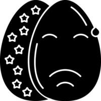 Embarrassed Face Easter Egg Emoji Solid Icon vector