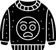 Fearful Face Emoji Sweatshirt With Wide Eyes Solid vector