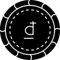 Dong currency coin solid Vietnam icon vector