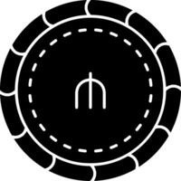 Manat coin solid Azerbaijan currency icon vector