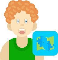 Map Icon for Boys Geography Learning vector