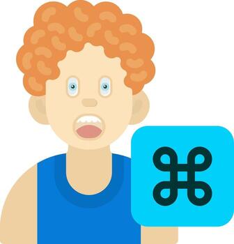 Command Icon for Boys Coding Interface vector