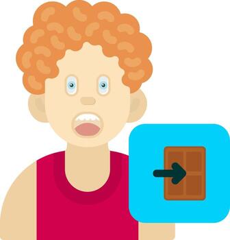 salida icono para Niños aplicación cerca botón vector