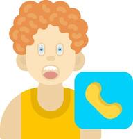 Phone Icon for Boys Calling Feature vector