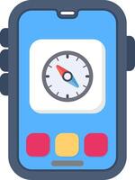 Colourful compass icon for smart phone navigation vector