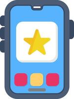 Colourful star icon for rating mobile applications vector