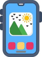 Colourful photo gallery icon for smart phone design vector