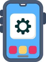 Colourful settings gear icon for smart phone system vector