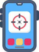 Colourful target icon for goal tracking mobile app vector