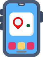 Colourful route icon for direction or travel apps vector