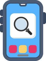 Colourful search icon for mobile user interface vector
