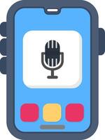 Colourful microphone icon for voice and audio apps vector